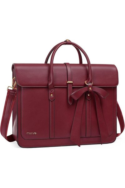 Mosiso Laptop Bag for Women,PU Leather Computer Bag