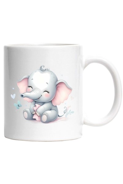 INOVATIX Cana alba personalizata,o femela elefant, vesela,imbujorata,fericire...