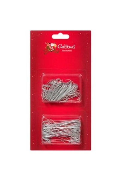 ANTBRO Cârlige de Crăciun Argintii pentru Ornamente, 2 Mărimi, Set 150 buc, A...