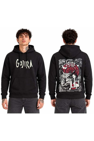 sensobel Gojira Hooded Black Men's Sweatshirt