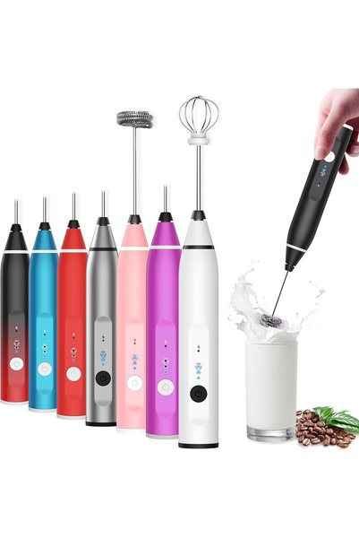 Generic Milk Frother Rechargeable Handheld Electric Whisk Coffee Frother Mixe...