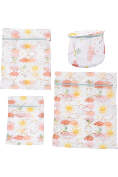 Generic 4PCS Cute Pattern Mesh Laundry Bags,Durable Mesh Laundry Bags for Was...