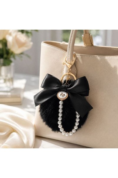 ANTBRO Breloc Charm cu Pompon Negru 15cm, ANTBRO®