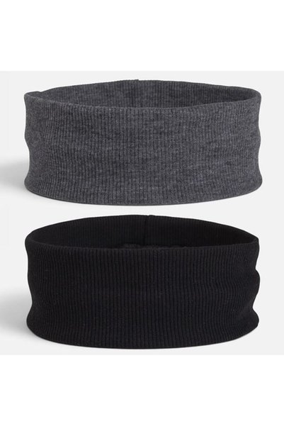 ANTBRO Set 2 Bentițe de Păr pentru Femei din Material Textil Ribbed Negru și ...