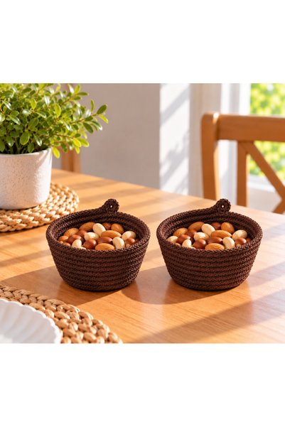 EGE ÖRGÜM 2-Piece Multi-Purpose Mesh Basket 12X6 cm Mini Snack Bowl Nut Bowl ...