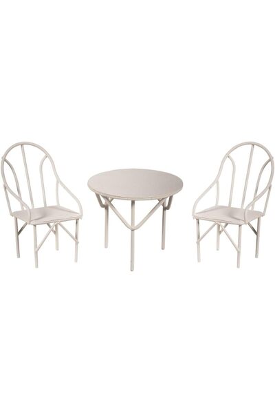 Generic طقم من 3 قطع 1 طقم أبيض/2 كرسي + 1 طاولة 46066102 بمقاس 18 × 13 × 5.8 سم