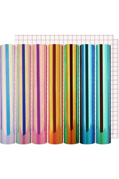 Generic 9 قطع من الفينيل الهولوغرافي لـ Cricut، أوراق فينيل هولوغرافية دائمة ...