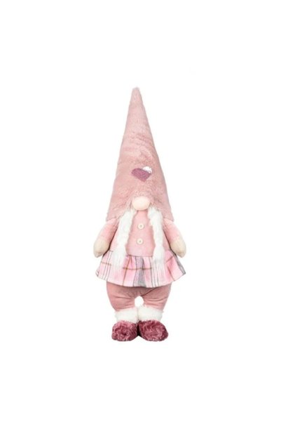 UnderShop Коледна декоративна фигурка гном с кадифена шапка и плитки, 70 см -...