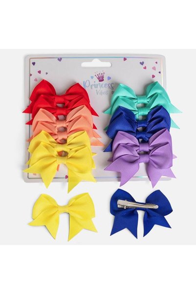 ANTBRO Set 12 Clame de Păr cu Fundițe Colorate din Grosgrain 6cm pentru Copii...