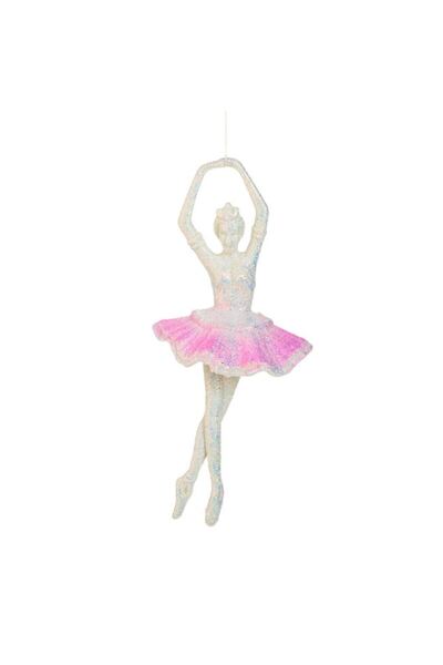 ANTBRO Ornament Brad de Crăciun Balerină cu Glitter Roz Irizat 17cm, ANTBRO®
