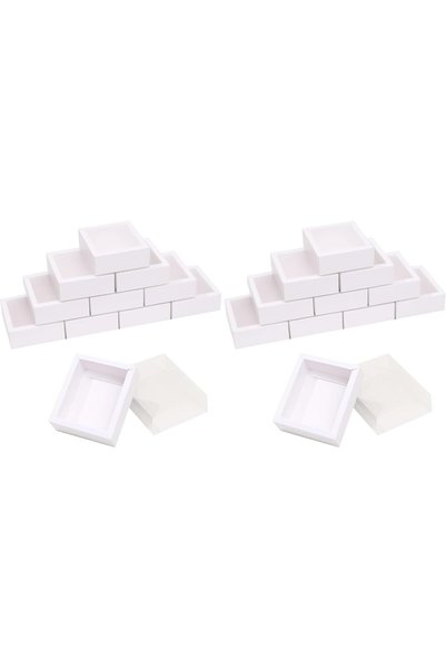 Generic 40-pack DIY Rectangle Drawer Kraft Boxes With Clear Lid CT01: 8.3 * 8...