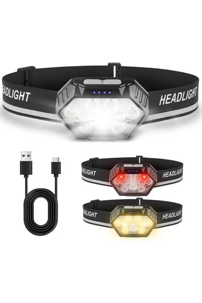 Generic Motion Sensor Control Headlamps, 400Lumen 1500mAh Ultra-Light Bright ...