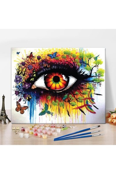 Generic الرسم بالأرقام للبالغين المبتدئين، طقم رسم بالأرقام بتصميم عين تجريدي...