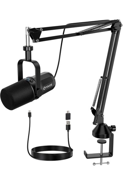 Generic Dynamic Microphone, XLR/USB Podcast Recording PC Microphone for Vocal...