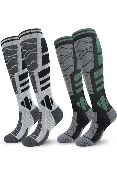 Generic 2 Pairs Merino Wool Ski Socks Warm Performance Socks Thick Socks,for ...