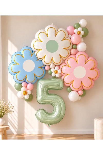ALYA SET DE DECORAȚIUNI DE ZI DE NAȘTERE „PARTY 5 ANI” – Set de decorațiuni d...