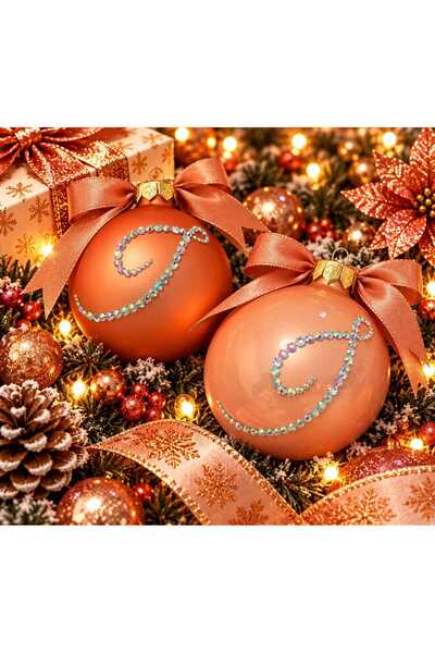 by Alexandra Vacarusi Globuri Brad din sticla , set 2 bucati personalizate cu...