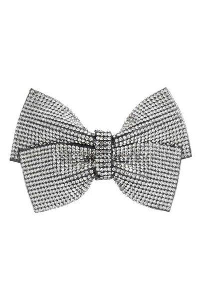 ANTBRO Clamă de Păr cu Fundiță și Strasuri Argintii pentru Femei 9.5cm, ANTBRO®