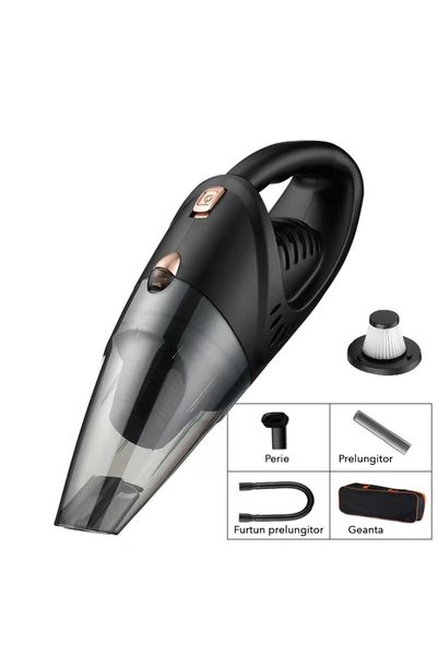 The Hub Aspirator Auto Turbo, Alimentare DC 12V, pentru Interiorul Masinii, 42 x 14 cm, Negru