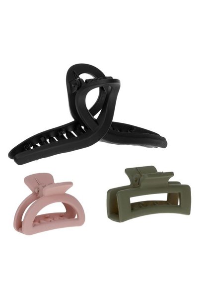 ANTBRO Set 3 Clame de Păr Mate Dreptunghiulare și Ovale Neagră 11cm, ANTBRO®