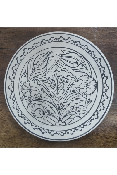Çini İznik Kevser 18 cm tahrirli tabak boyanmak üzere sizler için