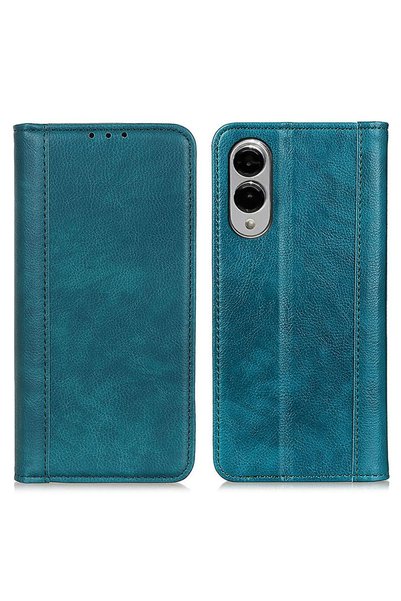 XGSM Husă flip din piele despicată Samsung Galaxy S25 Edge, Verde