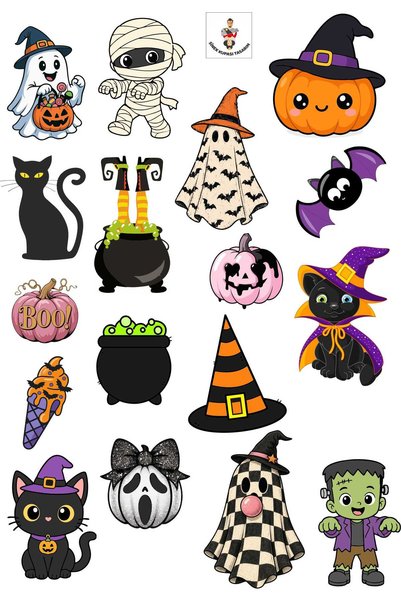 Sinek Kupası Tasarım Halloween Halloween Themed Sticker Label