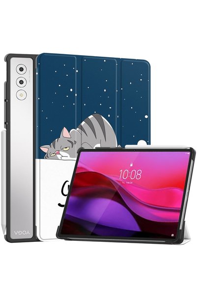 XGSM Husă pentru Lenovo Yoga Tab Plus 12.7", Smartcase, pisică