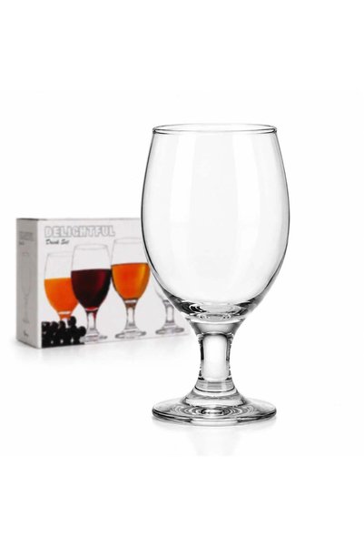More Pahar cu picior 16cm, Set de 6 pahare, Transparent,