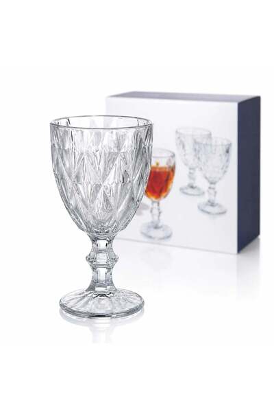 More Set de 6 pahare, cu picior de 17cm, Model Cristal,