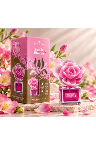 Elix Odorizant de cameră Bloom at Home, difuzor de parfum cu floare decorativă, aromă de frezie (Freesia Blooms), 100 ml