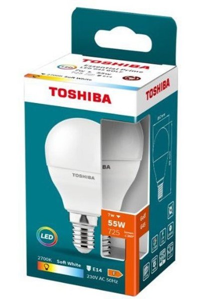 Toshiba Λάμπα LED Essential Prime G45 E14 7W 2700K - (DELS-GFW400714AE84)