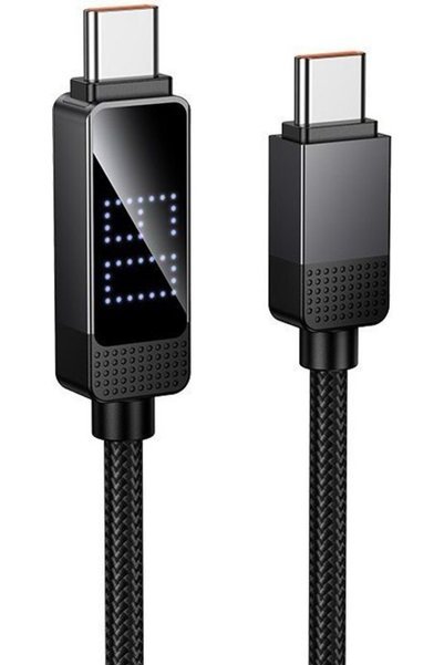 Hoco Καλώδιο USB-C σε USB-C 3A 60W με οθόνη LCD Dpot Matrix 1 μ. U154 μαύρο