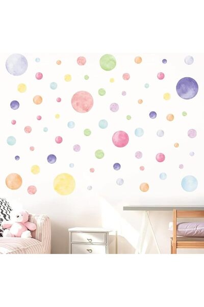 Bukela ملصقات جدارية منقطة بتصميم الكونفيتي، ملصقات جدارية قابلة للإزالة بألو...