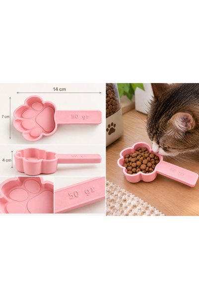 Dekor Pati Şeklinde 50 gr Kedi ve Köpek Maması Ölçü Kaşığı