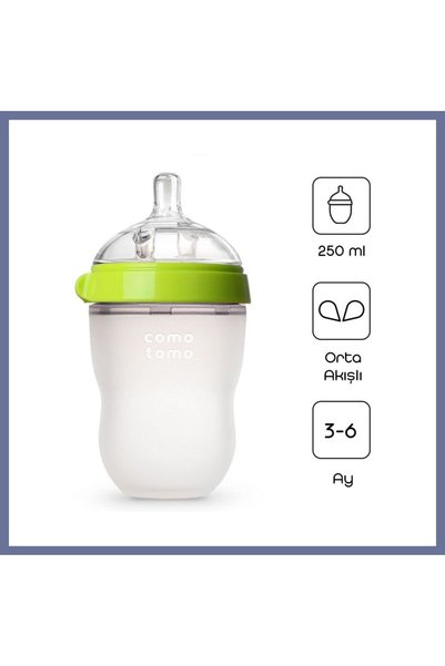dilaratrendhousee Antikolik Silikon Biberon 250 ml 3-6 Ay Yeşil · Renk: Yeşil DLRA