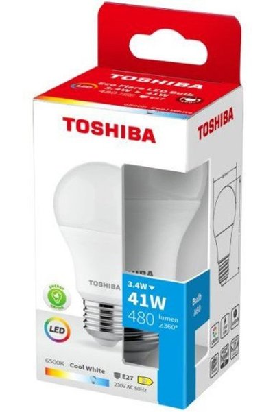 Toshiba Λάμπα LED A60 E27 3.4W 6500K - (DELS-BLC43P4A8AEA4)