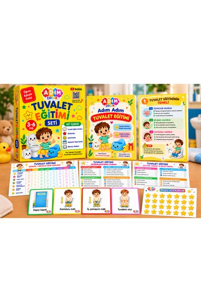 Çocuk Tuvalet Eğitimi Seti Alışkanlık Takip Çizelgesi, Yıldız Stickerları ve Ebeveyn Rehberi