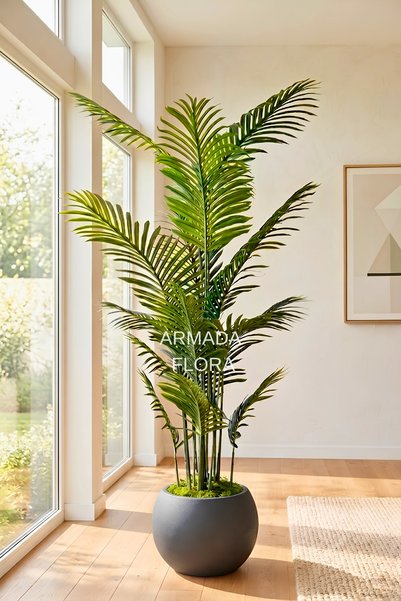 Armada Flora Premium Yapay 18 Yapraklı Areka Ağacı 200 cm 30x30 Küre Saksılı