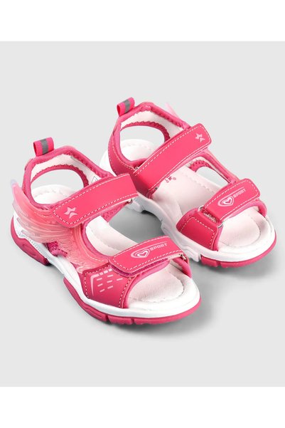 Cute Walk by Babyhug Velcro Closure Sandals with Sport Print - Fuchsia