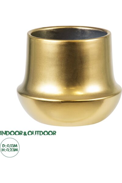 GloboStar® GloboStar Τεχνητός Κήπος Κεραμική Γλάστρα Κέρκυρας - Χρυσό Φ13εκ x...
