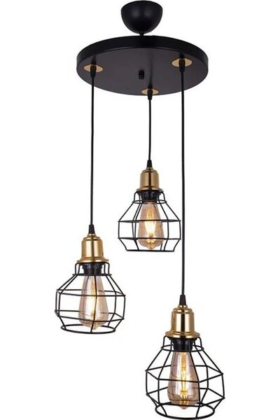 GloboStar® GloboStar Novaray Vintage Κρεμαστός Πολυέλαιος Πλέγματος Τρίφωτος ...