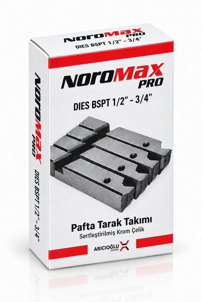 Noromax 1/2'' - 3/4'' – Sertleştirilmiş Krom Çelik Tezgah Pafta Tarak Takımı