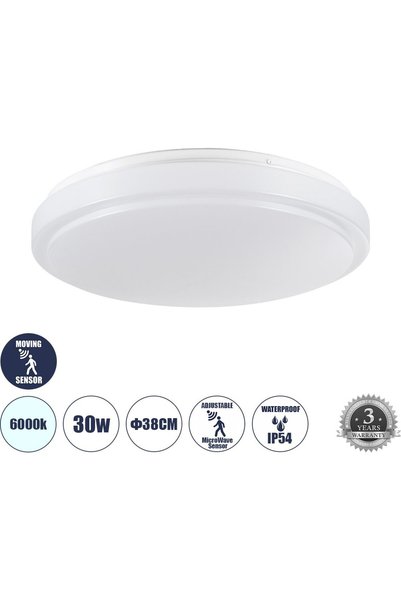 GloboStar® GloboStar Sensorano Φωτιστικό Οροφής LED 30W 3000lm 120 °   AC 220...