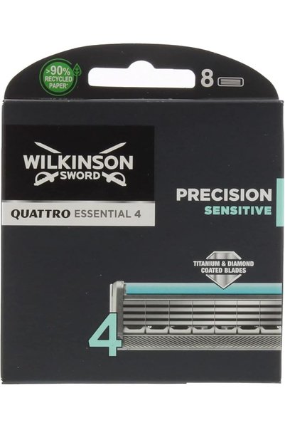 Wilkinson Sword شفرات حلاقة كواترو تيتانيوم للبشرة الحساسة - عبوة تحتوي على 8...