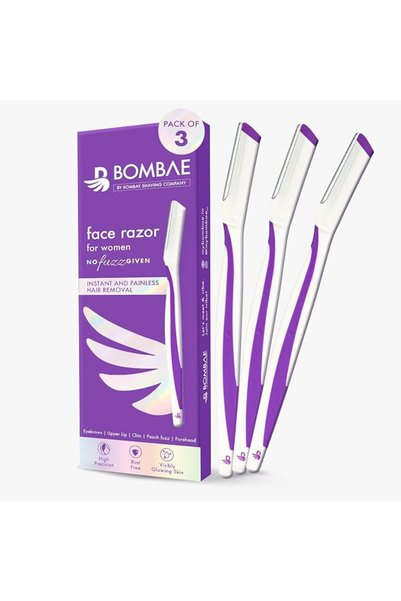 BOMBAE شفرات حلاقة للوجه للنساء من شركة بومباي (عبوة من 3 قطع)