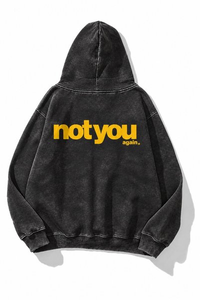 HAI COLLECTİON Unisex Oversize 3 İplik Şardonlu Kalın Kapüşonlu Sweatshirt Siyah