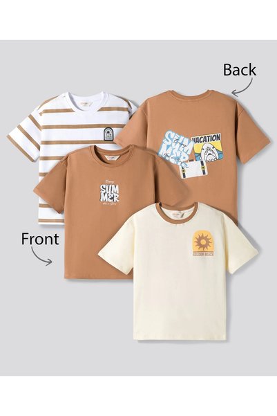 Primo Gino 100% Cotton Knit Drop Shoulder Half Sleeves Oversized T-Shirts wit...