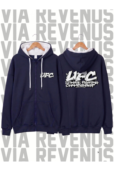 Vordevia Cardigan unisex cu glugă, imprimat în față și în spate