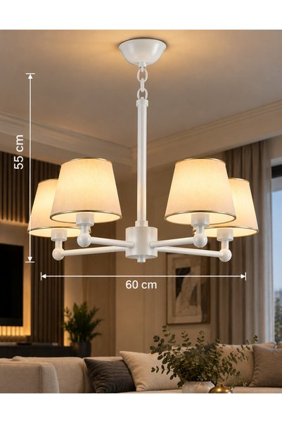 Browia Lighting Kolesa 4’lü Şapkalı Modern Salon Avizesi